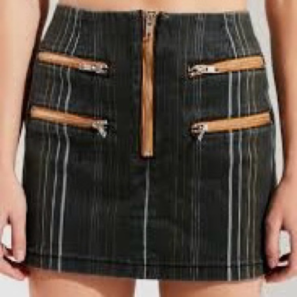 Urban Outfitters DGB Striped Contrast Zipper Mini Skirt Size Lg - Picture 4 of 9